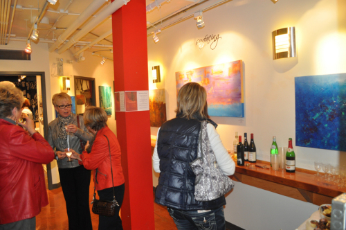 Patrons at the entrance