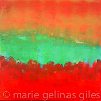Ambrosial - red, green, orange, bold bright, big, 30 x30, square