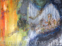 Anticipation_Builds - textured, orange, yellow, black, grey, gray, white, silver, white, urban, modern, industrial, 36x48, big