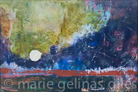 Belt_Of_Venus - textured, blue, green, pink, black, landscape, western 24 x 36,