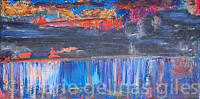 Float_My_Boat - textured, bright, blue, red, black, rust, white, grey, gray, urban, modern, industrial, 24x48, distressed
