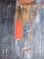 Open_Secret - textured, black, silver, red, brown, yellow, urban, modern, industrial, 40x30
