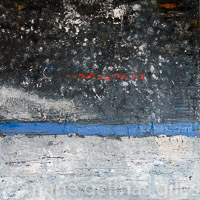 Skys_The_Limit - textured, blue, orange, rust, urban, modern, industrial, 36x36, big, cityscape