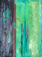 Vivacious_Bloom - textured, bright, green, black, grey, fray, white, rust, urban, distressed, modern, industrial, big, bold, 48x36